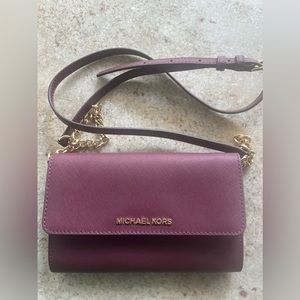 Michael Kors Burgundy Wallet Crossbody Bag